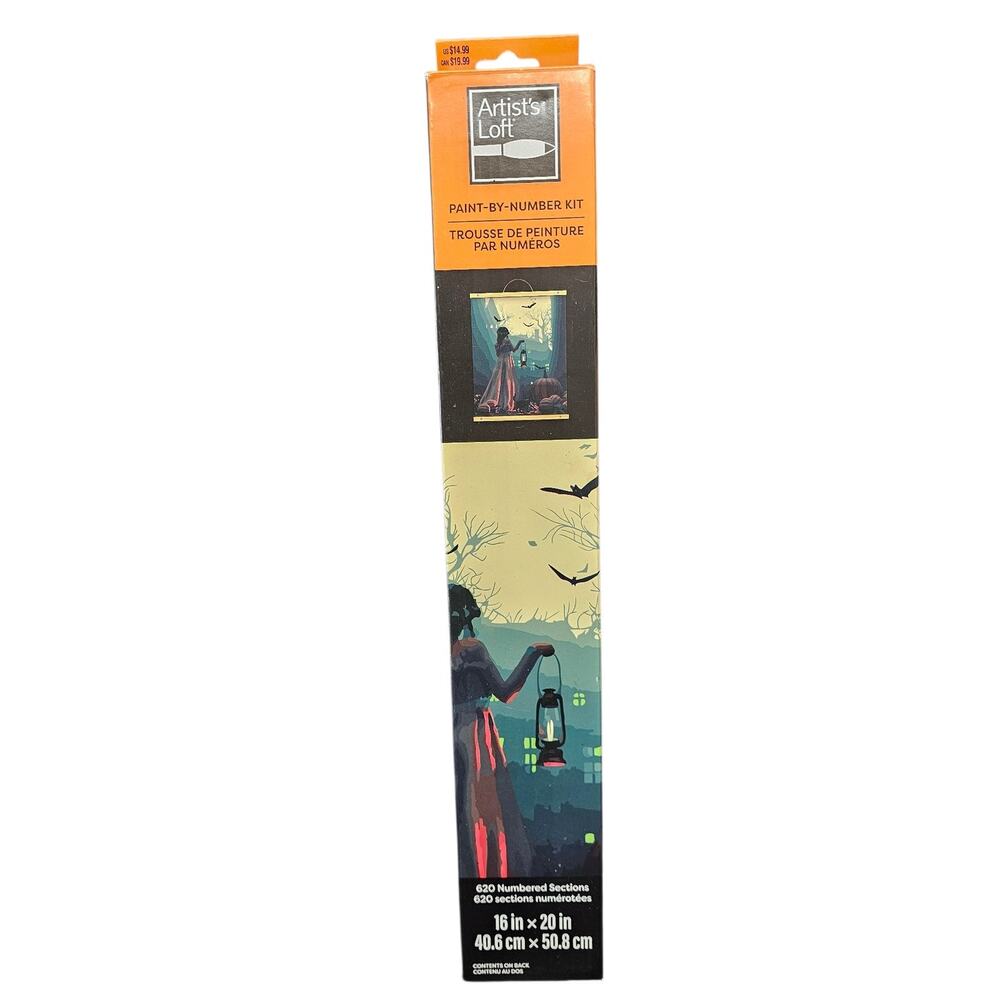 Artist's Loft 16" X 20" Halloween Maiden Paint-By-Number Kit With Wood Hanger